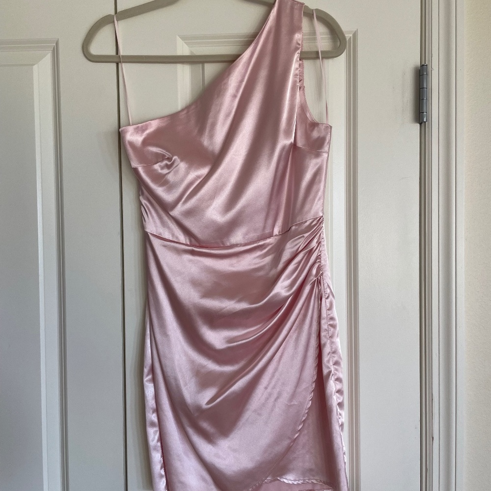 Altar'd State Pink One-Shoulder Dress